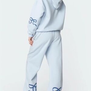 NEW WOMENS SZ M Adorable thick n warm two-piece Bonnie bow outfit set rare blue